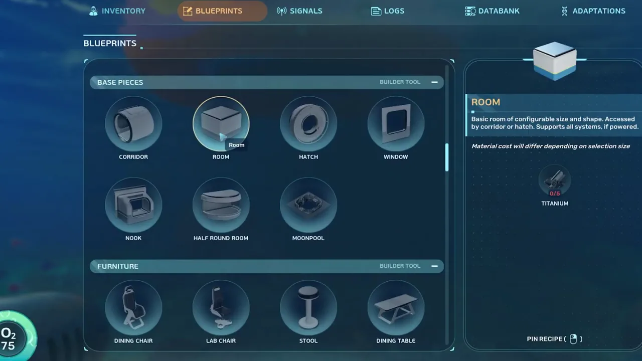 Module menu gameplay frame for Subnautica 2 collectibles guide