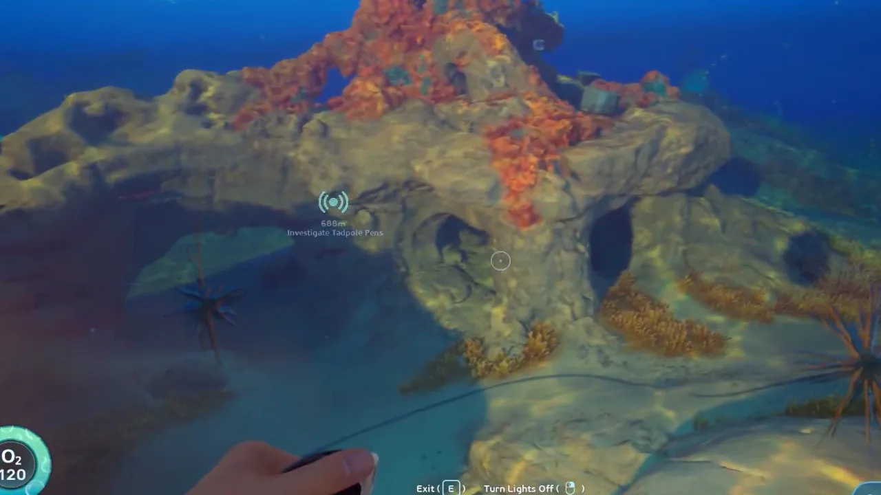 Thermal route marker gameplay frame for Subnautica 2 map-resources guide